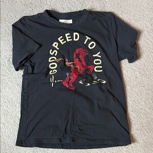 imogene + willie Black Tee with Red Graphic